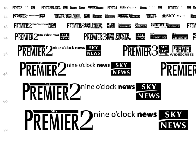 SKY logos font waterfall